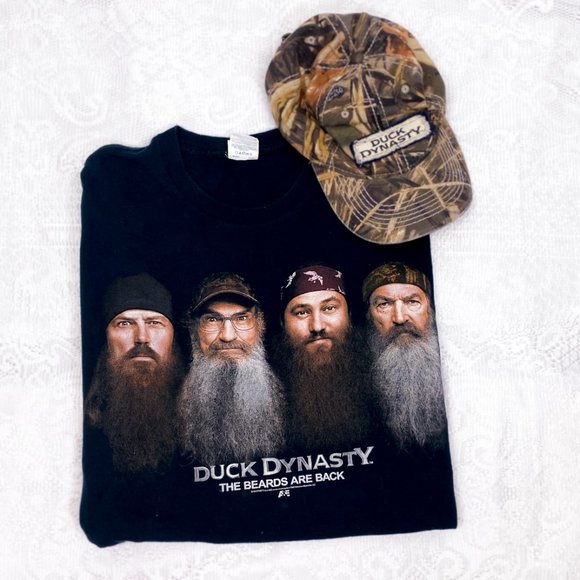 Men's Duck Dynasty Shirt & Hat Camo Hunting Apparel Beards Are Back Outdoor Cap - Picture 2 of 9